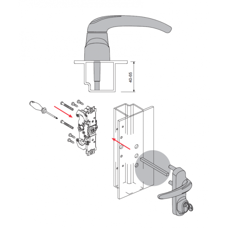 Klamka zewnętrzna z wkładką FAPIM OLTRE 8571A srebrny G6