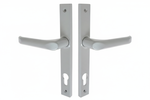 WALA Klamko-klamka na długim szyldzie L=92 H2/S2 srebrny mat