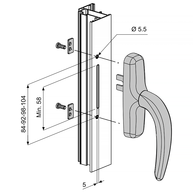 FAPIM Klamka NEFER MIDI surowa