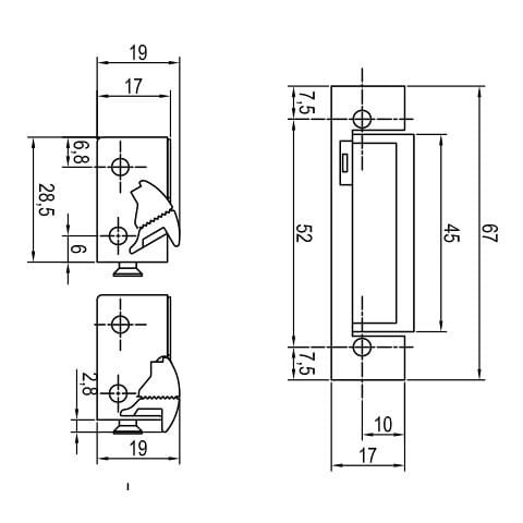 Elektrozaczep JiS 1411RF rewers 24V