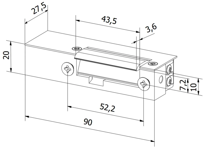 ELP-009 BIRATRONIK Elektrozaczep przeciwpożarowy 12V DC, rewersyjny