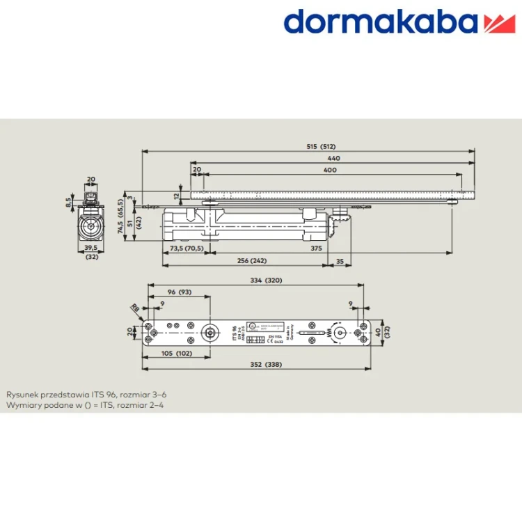 DORMA Samozamykacz ITS96 EN 3-6 oś standard