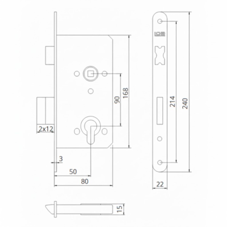 Zamek na wkładkę 90/50mm cynk zółty LOB Z95B