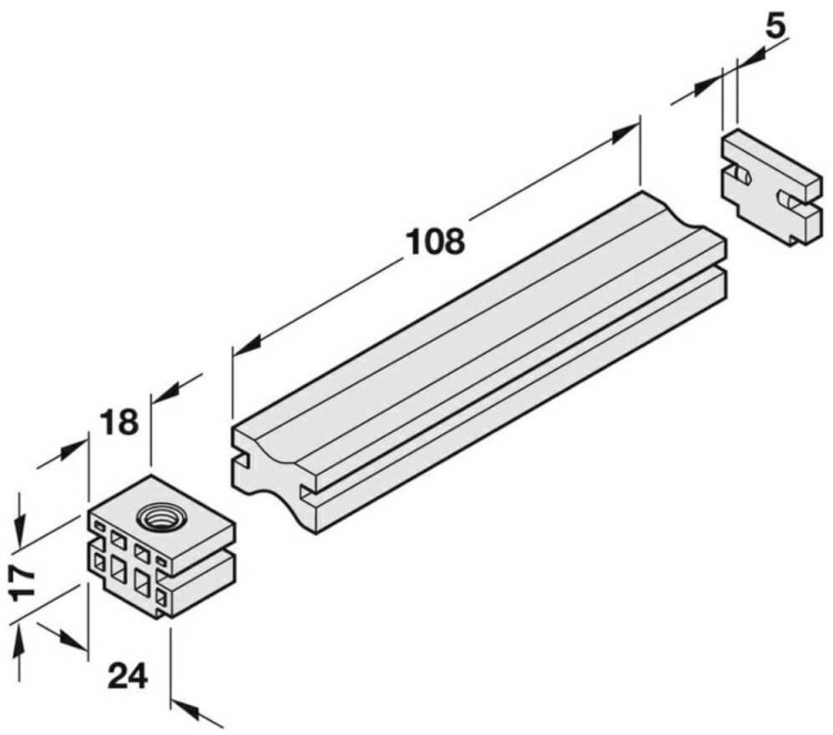 Ogranicznik otwarcia do szyny GEZE TS 1500/3000/5000/Wood