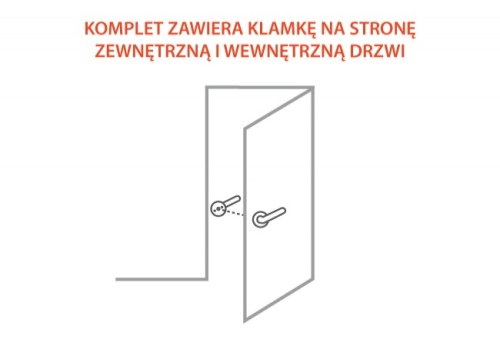 Klamka drzwiowa FAM 15438 92/240/32 chrom matowy prawa (2 śruby)