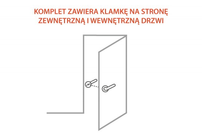 Klamka drzwiowa FAM 15438 92/240/32 chrom matowy prawa (2 śruby)