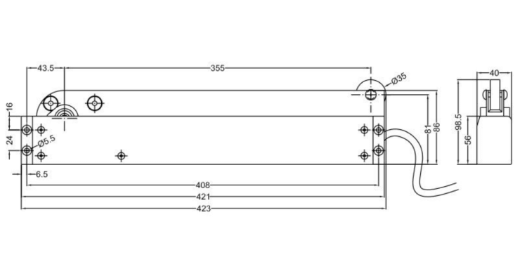 Siłownik ramieniowy GEZE RWA K600 T krótkie ramię