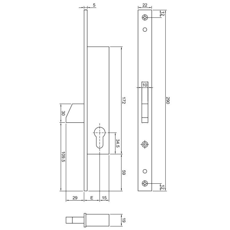 Zamek rolkowy CISA 46210 d-30mm