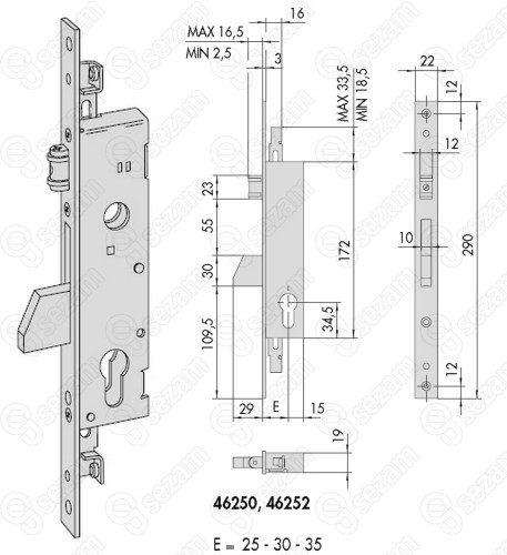 Zamek Rolkowy Wielopunktowy CISA 46250.30