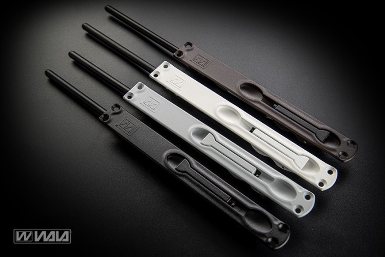 WALA Rygiel drzwiowy wpuszczany WL czarny struktura (zestaw 2szt)