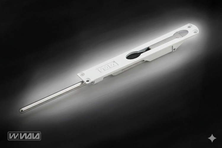 WALA Rygiel drzwiowy wpuszczany WL biały struktura (zestaw 2szt)