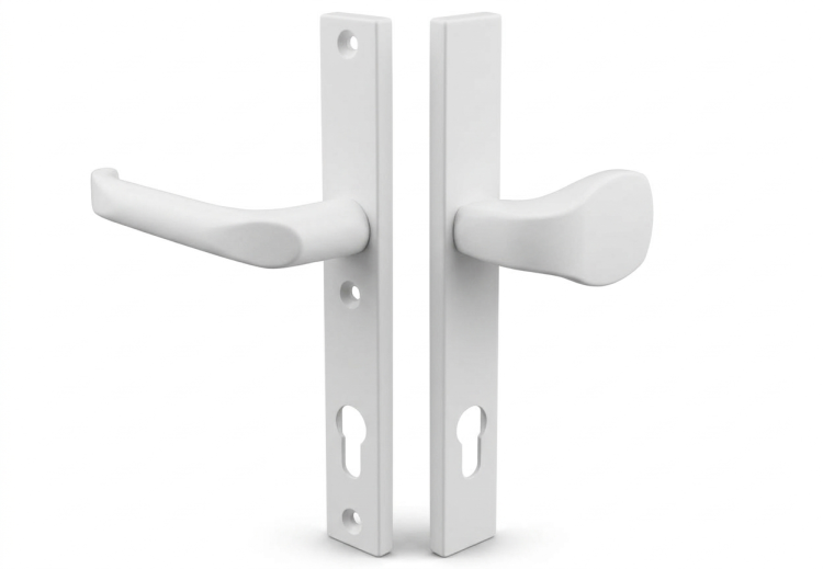 WALA Klamko-gałka na długim szyldzie, L=92, H1/G1/S2 biały mat