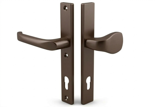 WALA Klamko-gałka na długim szyldzie, L=92, H1/G1/S2 brązowy mat