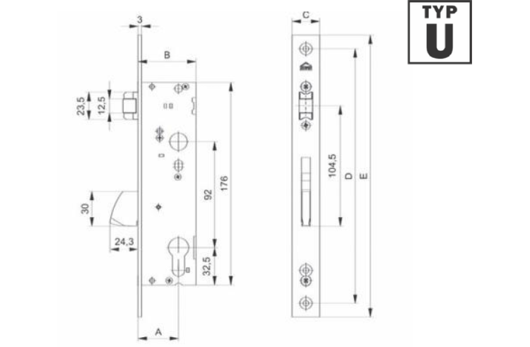 Zamek ROMB KP22-35 rolkowy