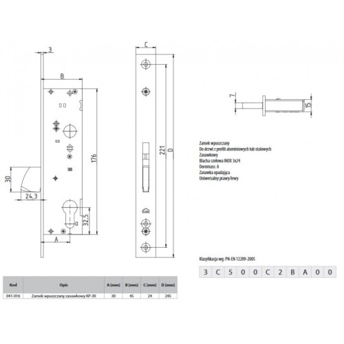 Zamek ROMB KP-30 dodatkowy