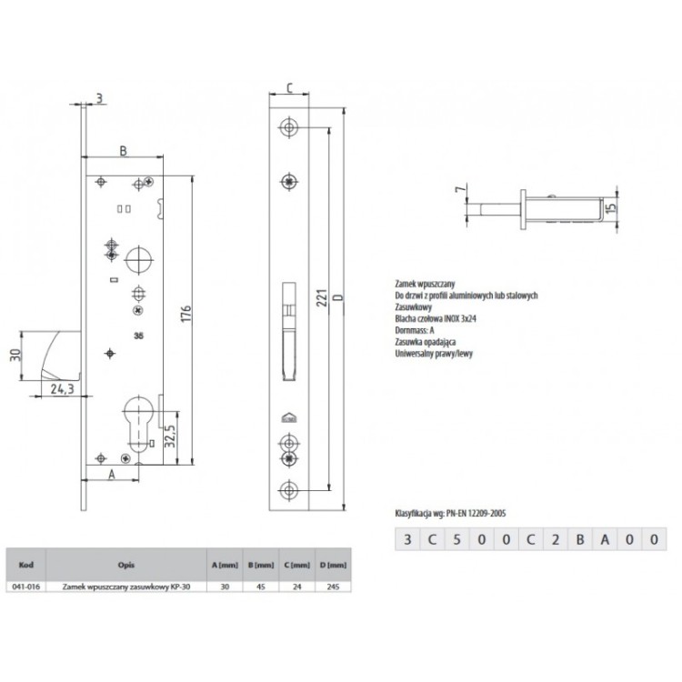 Zamek ROMB KP-30 dodatkowy