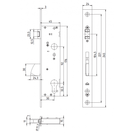 Zamek ROMB KP-30 rolkowy