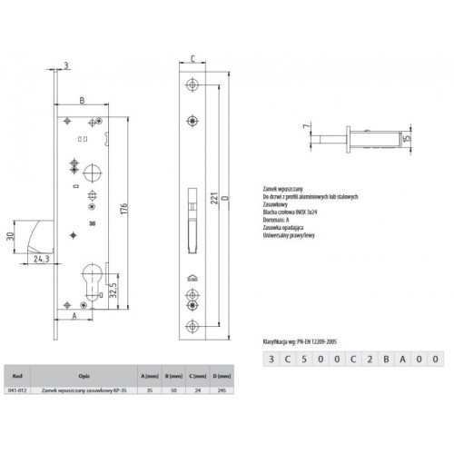 Zamek ROMB KP-35 dodatkowy