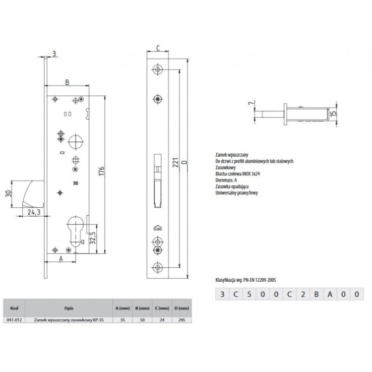 Zamek ROMB KP-35 dodatkowy