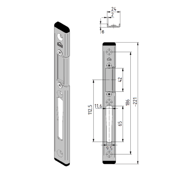 Zaczep ROMB regulowany prawy