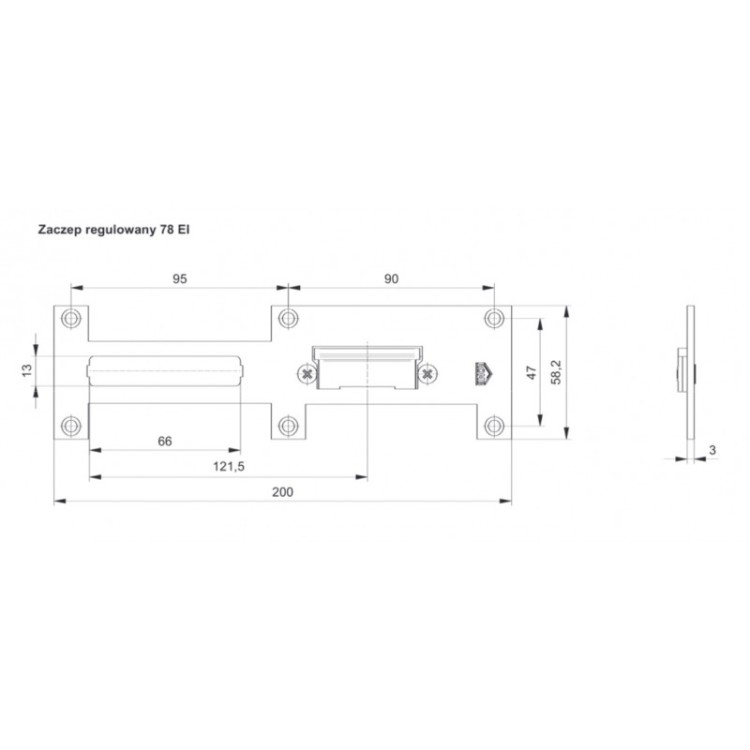 Zaczep regulowany 78EI PPOŻ ROMB