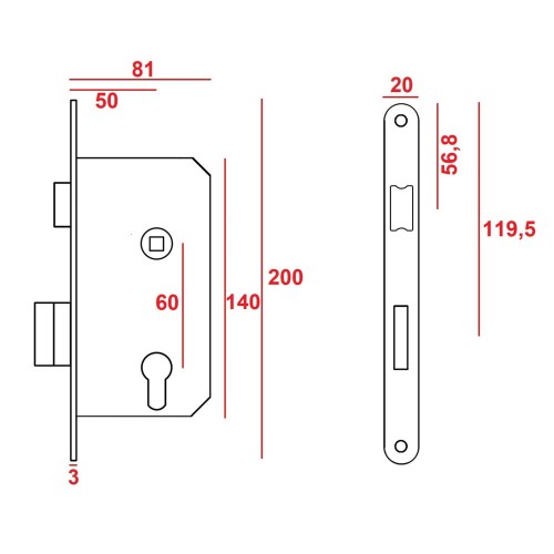 ZAMEK JANIA Z012 - 60/50 NA WKŁADKĘ