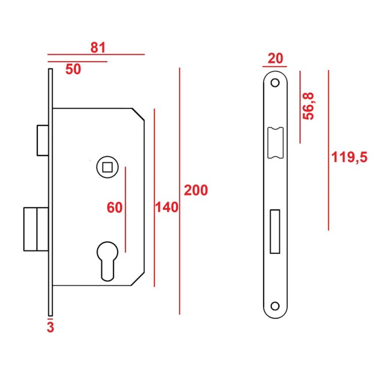 ZAMEK JANIA Z012 - 60/50 NA WKŁADKĘ