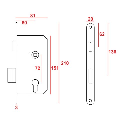 ZAMEK JANIA Z081 - 72/50 NA WKŁADKĘ