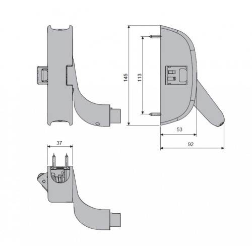 Zamek centralny 3-punktowy FAPIM 8036 antypanik OLTRE/PANAMA