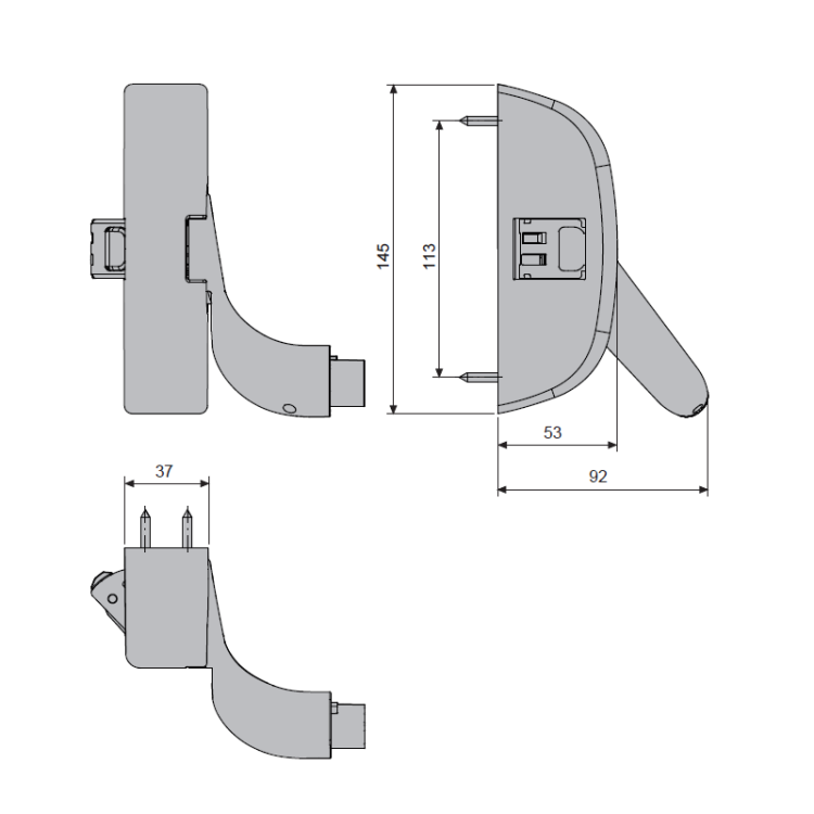 Zamek centralny 1-punktowy FAPIM 8016 antypanik OLTRE/PANAMA