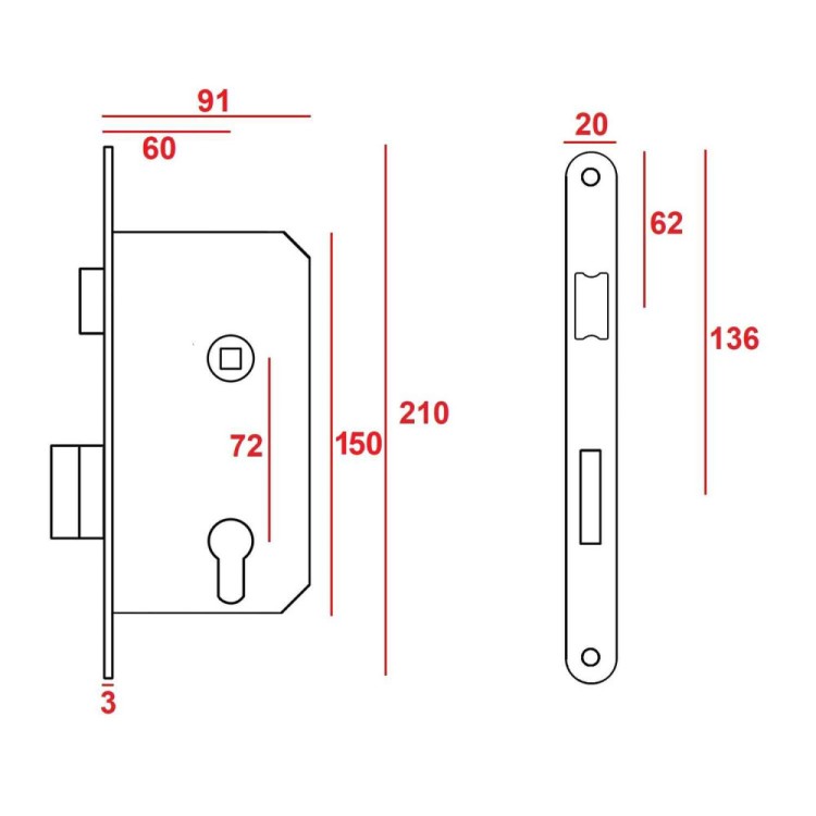 ZAMEK JANIA Z007 - 72/60 NA WKŁADKĘ