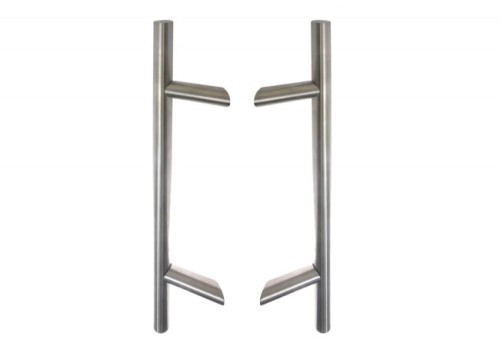 WALA Uchwyt dwustronny P45 fi 30 X=300 L=500 stal nierdzewna 304 szlifowana zaślepka Z1 (grubość profilu 32-110 mm)