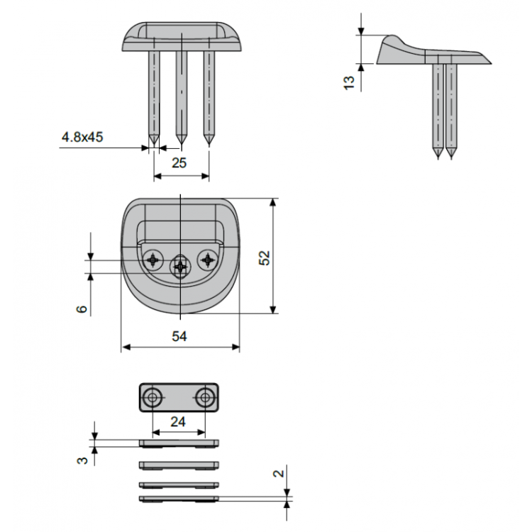 Zaczep podłogowy FAPIM 8542XA antypanik OLTRE/PANAMA