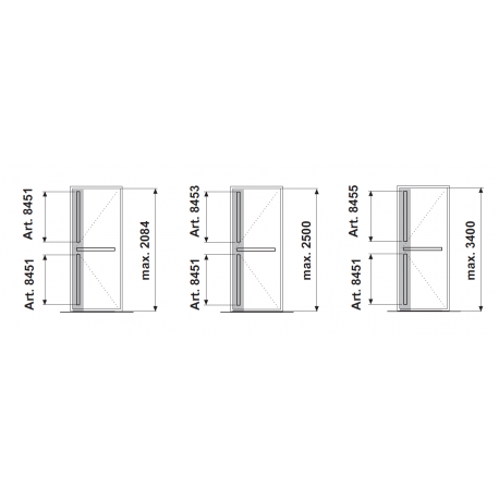 Pręt pionowy z osłoną L-950 mm FAPIM 8451 antypanik OLTRE/PANAMA Srebrny