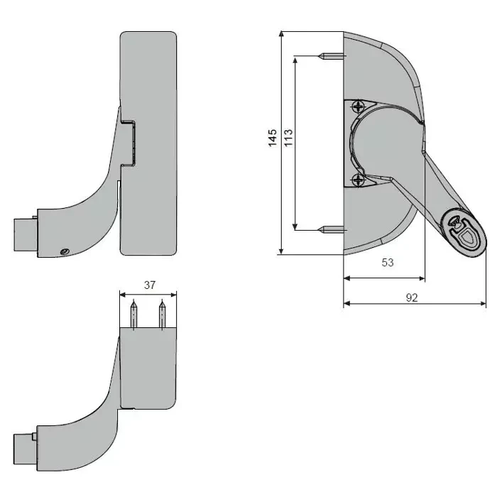 Wspornik bierny FAPIM Oltre 8041 srebrny