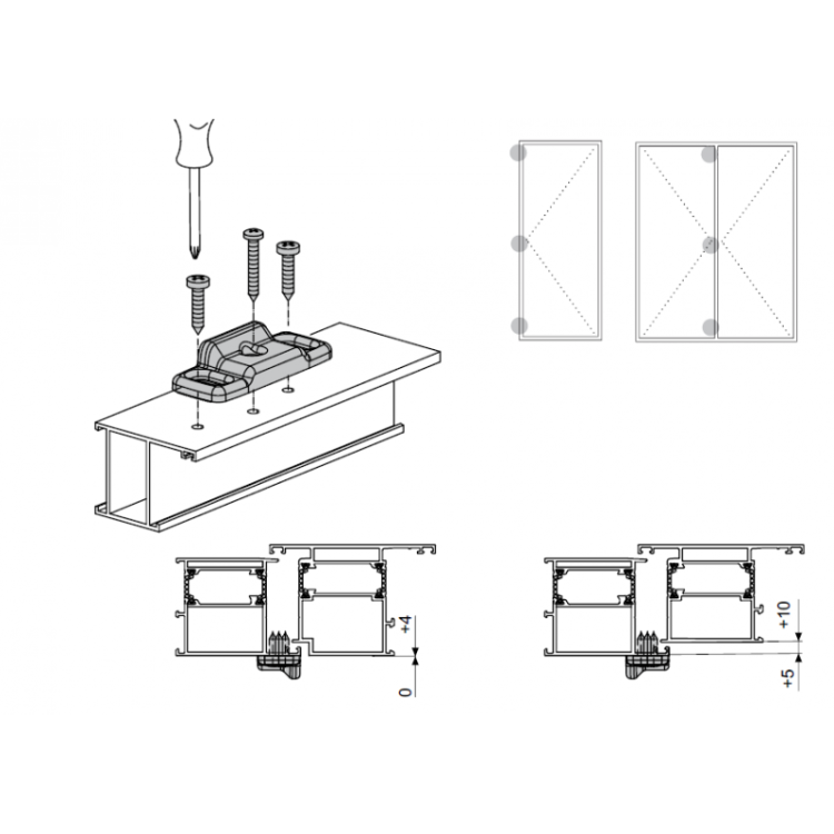 Zaczep ppoż FAPIM Oltre 8504FA Srebrny