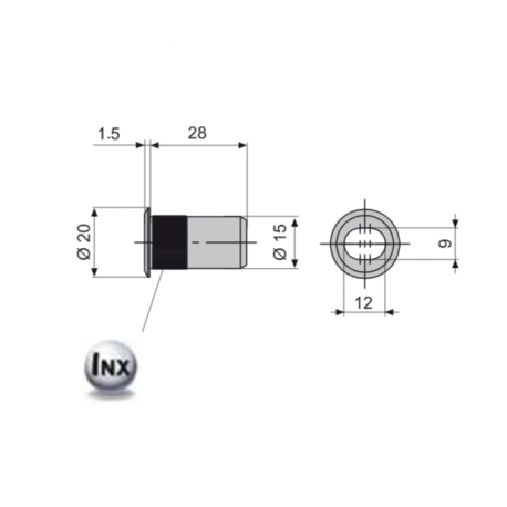 Zaczep podłogowy tulejka FAPIM 3738 do rygli TITAN, TITANTRE, TITANDUE, ATLAS