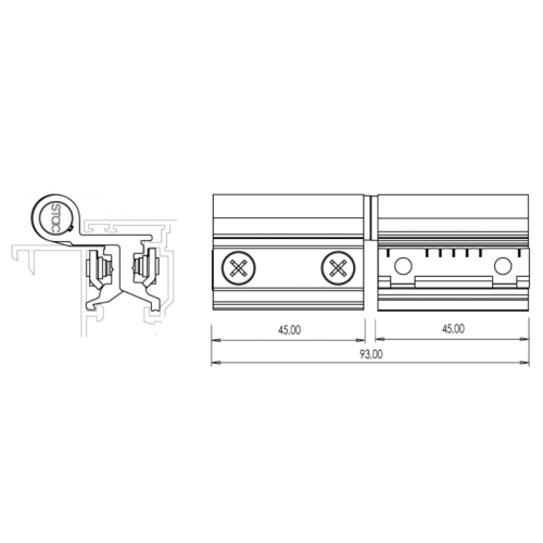 Zawias okienny 2-skrzydełkowy STAC CARINA srebrny RAL9006