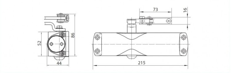 Samozamykacz GEZE TS 1000 z ramieniem z blokadą biały