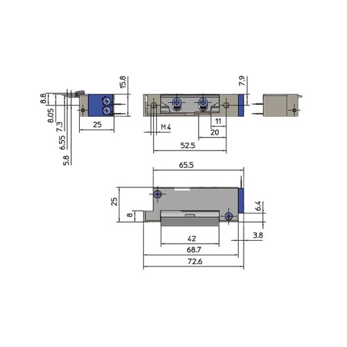 Elektrozaczep GEZE A4010-A 2 POL awers 12-24V AC/DC