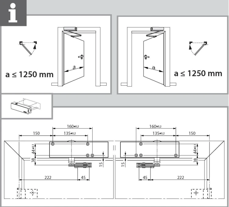 Samozamykacz GEZE TS 2000 NV BC z blokadą wł/wył antracyt