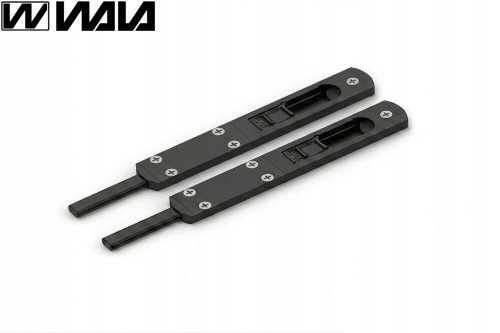 rygiel drzwiowy nawierzchniowy SLIM H145 anoda czarna (suwak czarny) (2 szt)