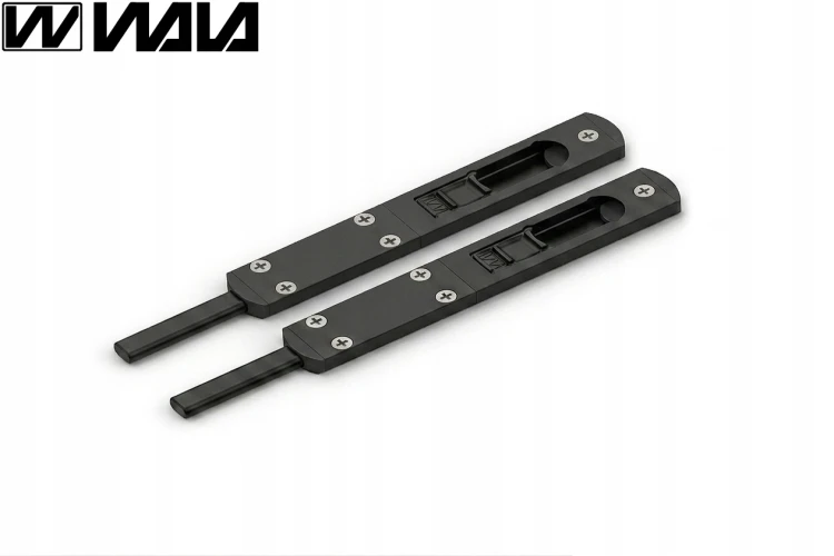 rygiel drzwiowy nawierzchniowy SLIM H145 anoda czarna (suwak czarny) (2 szt)