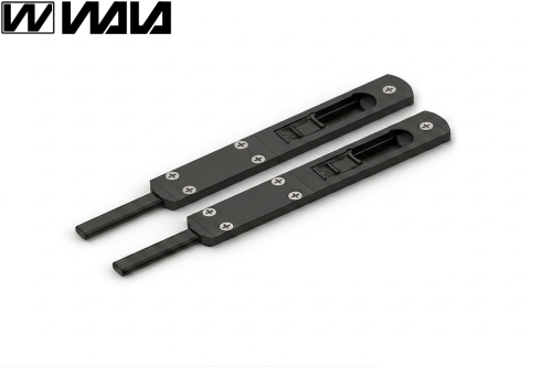 rygiel drzwiowy wrebowy SLIM H145 anoda czarna (suwak czarny) (2 szt)