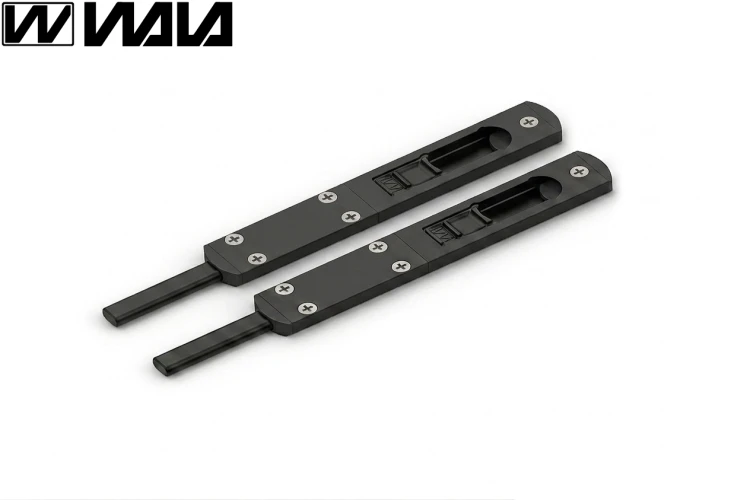 rygiel drzwiowy wrebowy SLIM H145 anoda czarna (suwak czarny) (2 szt)