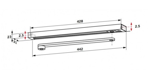 DORMA Szyna G-N  do TS 91/92/93 srebrna