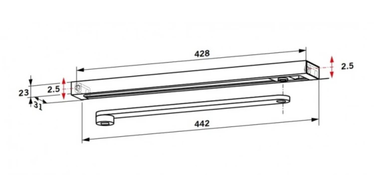 DORMA Szyna G-N  do TS 91/92/93 czarna