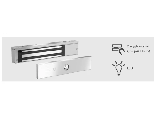 Dormakaba: Elektrozwora EMG 600 AL, 12/24V DC, 272 kg, czujnik Halla, LED