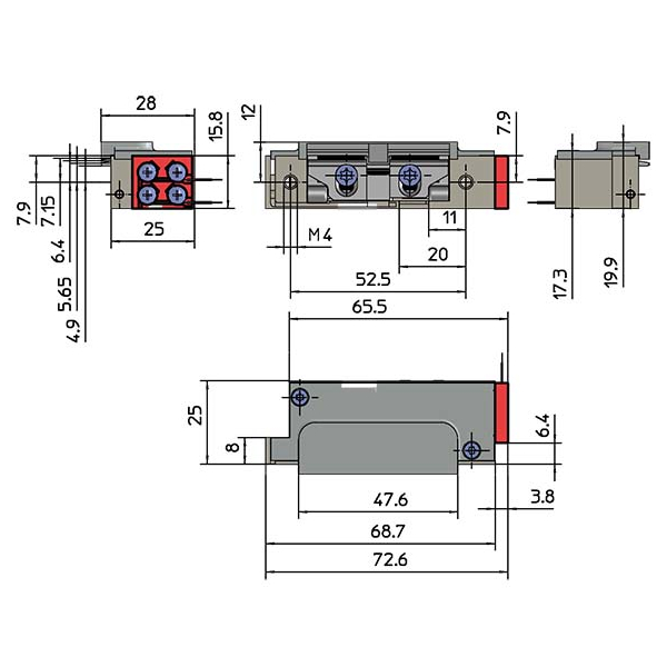 Elektrozaczep GEZE A4300LKB rewersyjny z osłoną zapadki i wyślizgiem wektorowy 12/24 V DC