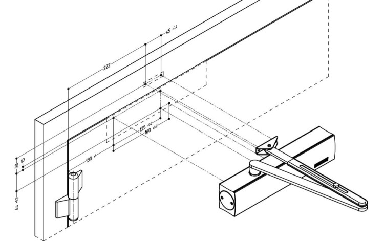 Samozamykacz GEZE TS 4000 z ramieniem brązowy